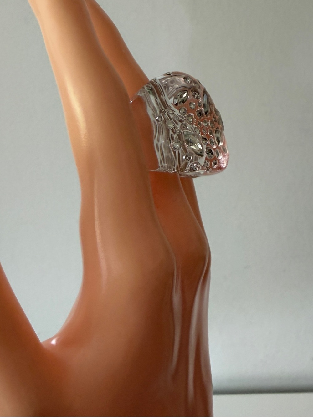 ALEXIS BITTAR Confetti Crystal Lucite Puffy Ring- Clear Size 9 - Picture 9 of 10